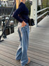 Alaia Low-Waisted Jeans with Lightning Detail - Eclaire