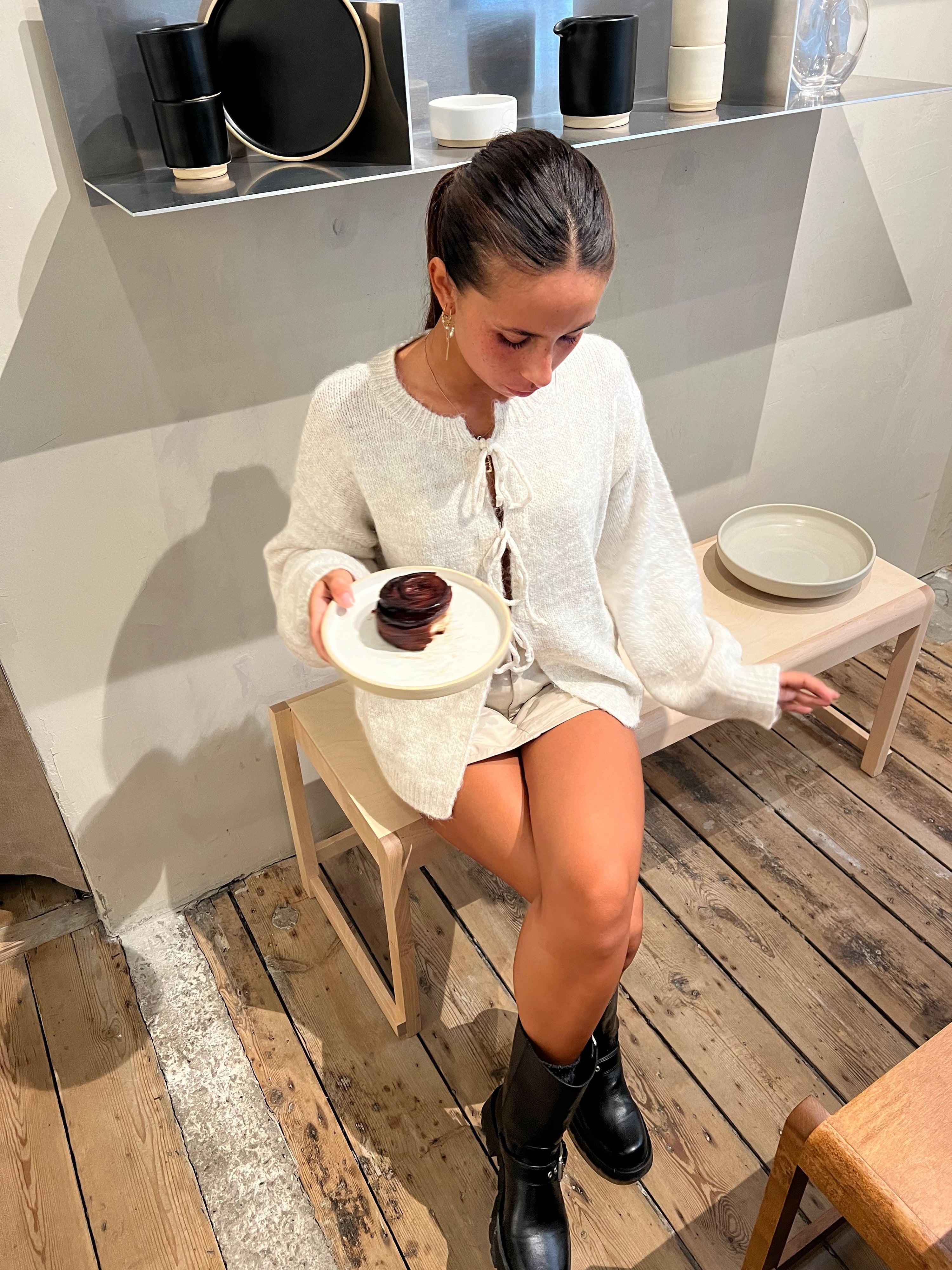 Gunilla Knitted Cardigan with Tie Details - Eclaire