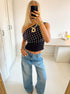 Kimmie Polka Dotted Top - Eclaire