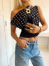 Kimmie Polka Dotted Top - Eclaire