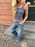 Alaia Low-Waisted Jeans with Lightning Detail - Eclaire