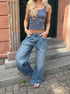 Alaia Low-Waisted Jeans with Lightning Detail - Eclaire