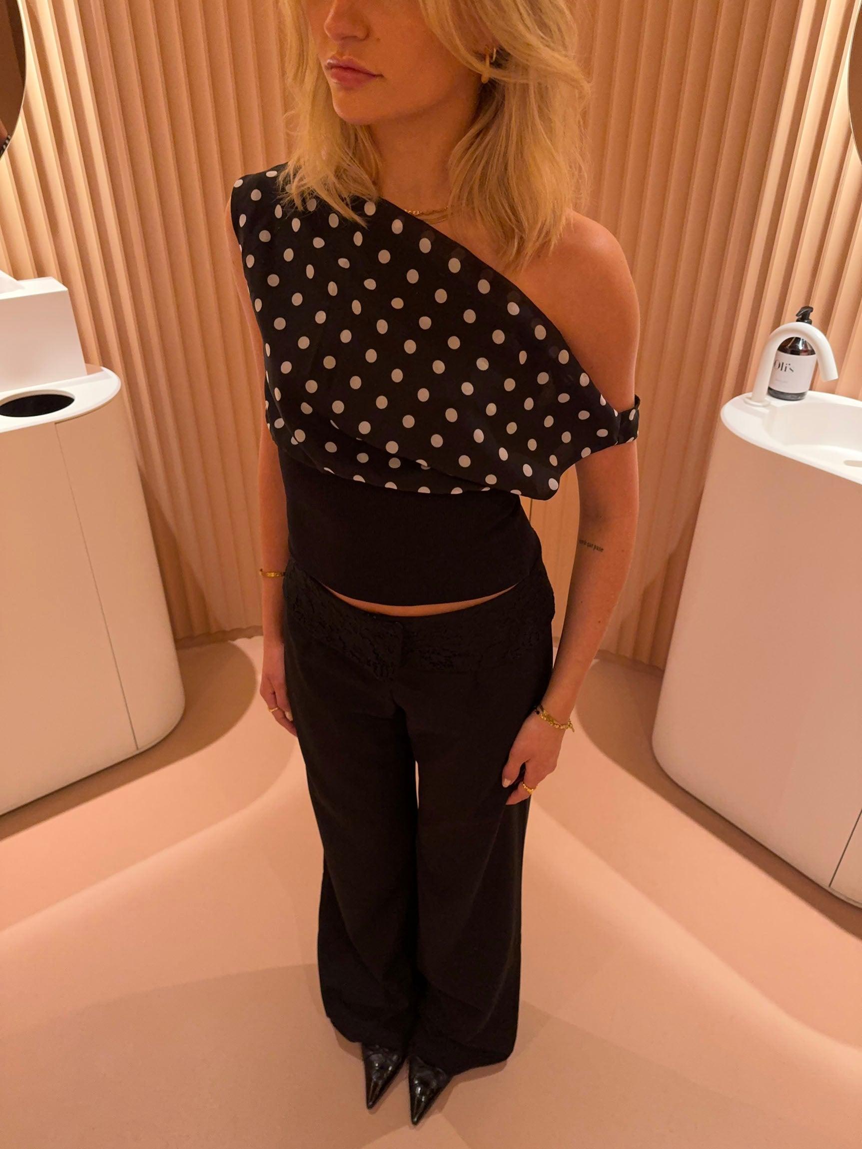 Kimmie Polka Dotted Top - Eclaire