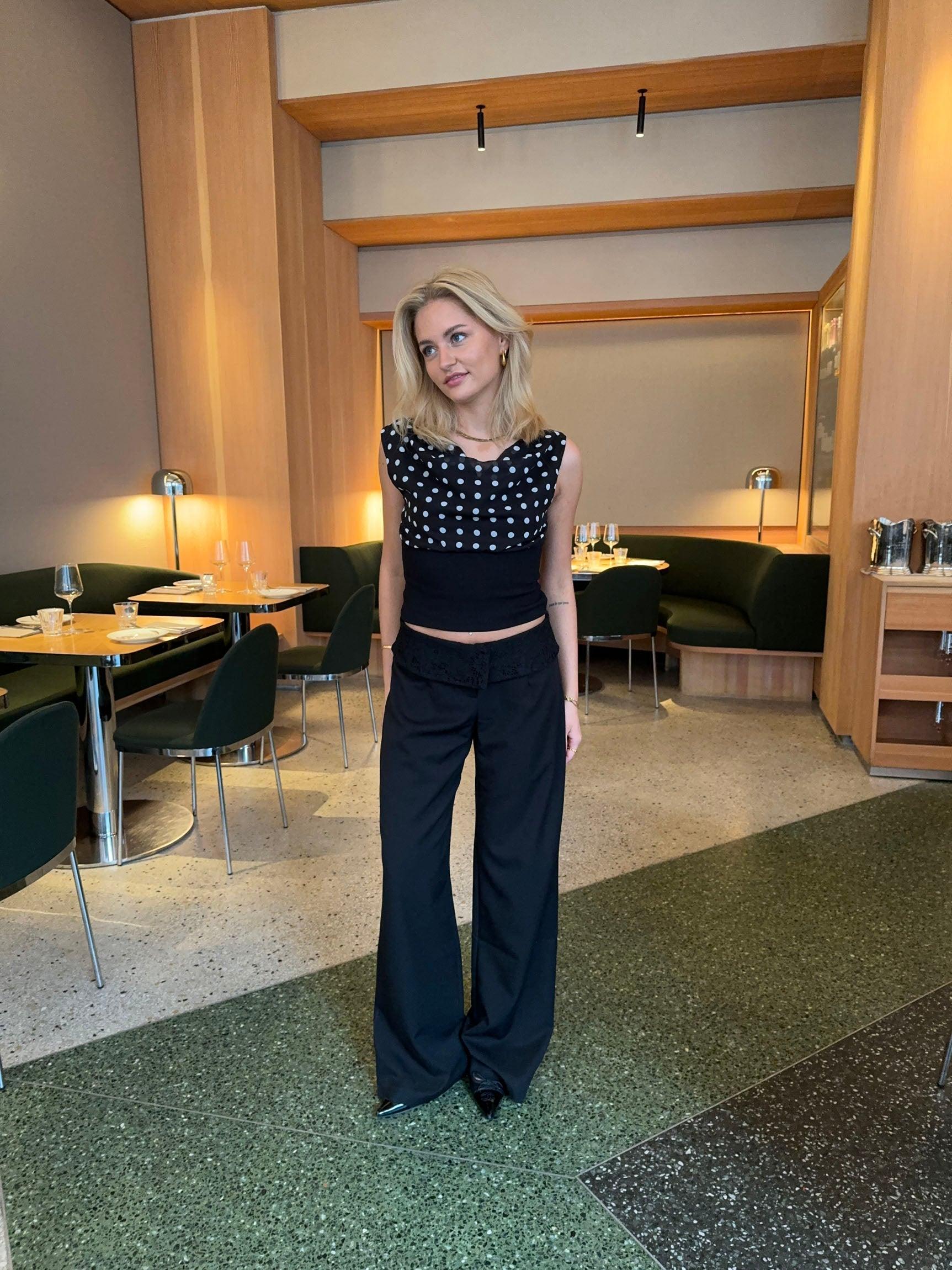 Calsia Suit Pants with Lace Trim - Eclaire